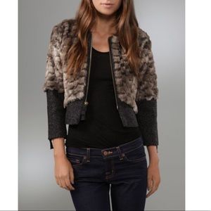 Juicy Couture Tweed Faux Fur Jacket